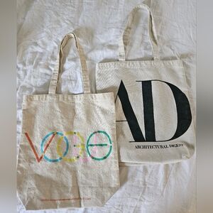 Bundle Of 2 Canvas Tote Bags - Vogue & Architectural Digest